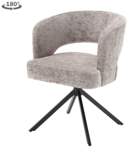 Tower Living Eetkamerstoel Mura draaibaar Chenille - Silver