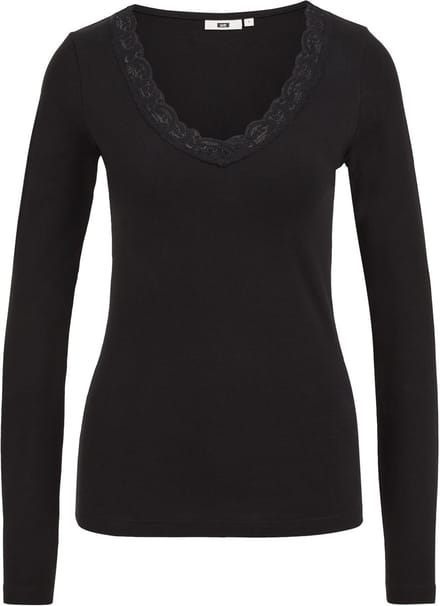 WE Fashion Dames jersey T-shirt met kant