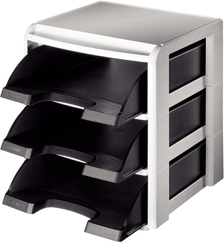 LEITZ set brievenbakjes, DIN A4, brievenbakje, in zwart