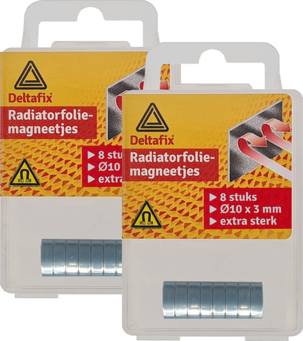 Deltafix Radiatorfolie magneten 16x - nikkel - hittebestendig - 10 x 3 mm