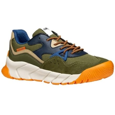 GEOX FLEXYPER PRO JONGENS Sneakers - MILITAIR GROEN/ORANJE - Maat 36