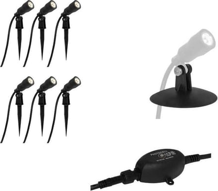 6x LED grond spot - 12V - 6x1 watt - complete set