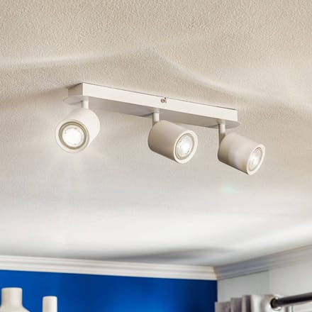Luminex Plafondspot Modo van roestvrij staal, wit, 3-lamps
