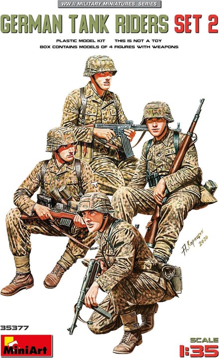 MiniArt Modelbouwpakket Militaire voertuigen - 35377 German Tank Riders Set 2 Plastic - 1:35 - Modelbouw