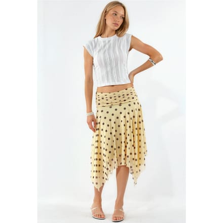 Hoge Taille Polkadot Midi A-Lijn Rok