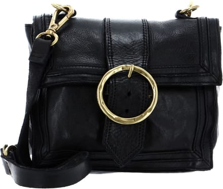 CAMPOMAGGI Leren Schoudertas Handtas Mini Crossbody Bag Nero Zwart