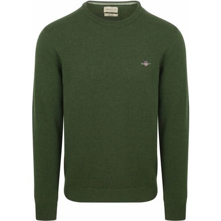 Gant Pullover Lamswol Mosgroen - Maat XXL - Heren - Pullovers