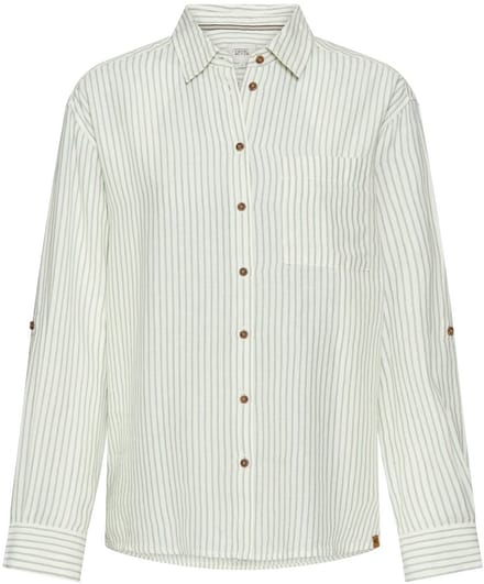 camel active Blouse met kentkraag - Maat womenswear-M - Jadeblauw