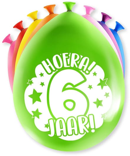 Happy Party Ballonnen 6 jaar (8 stuks)