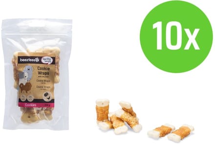 Beeztees Cookie Wraps Met Kip S 200 gr - hondensnack - 10 verpakkingen