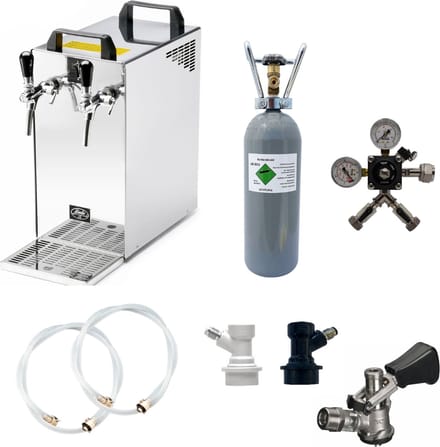 Complete set - Biertap - Kontakt 40 2-kraans droogkoeler, 50 liter/u - Biertap, Beertender, Thuistap, Bierkoeler .