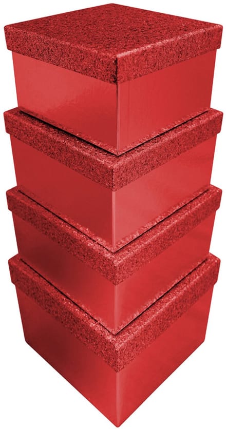 Clairefontaine cadeaudozen set glitter rood, 4-delig
