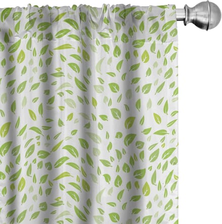 ABAKUHAUS Bladgordijnen – 2x75x225 cm – groen – microvezel, halfdonker