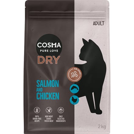 2x2kg Cosma Katten Droogvoer Zalm & Kip