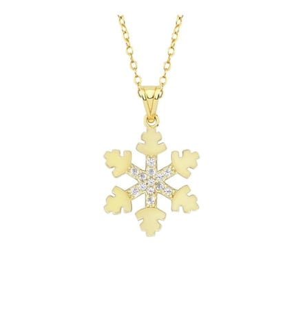 Snowflake Necklace Gold 14K