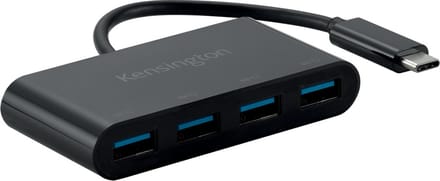 Kensington K33616WW K33616WW USB-hub 4 poorten USB-A USB 3.1 Gen2 10 GBit/s Met USB-C stekker Zwart