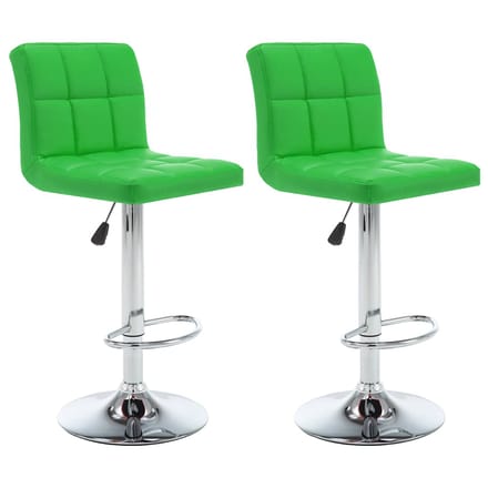 vidaXL - Barkrukken - 2 - st - kunstleer - groen