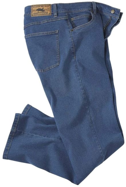 ATLAS FOR MEN - Blauwe regular stretch jeans - Heren - Verkrijgbaar in grote maten - W40