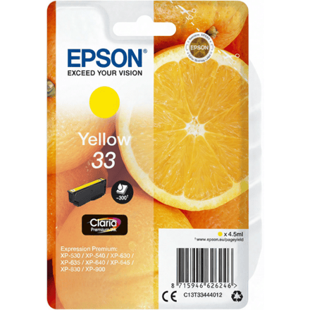 Epson Oranges singlepack gele 33 Claria Premium inkt