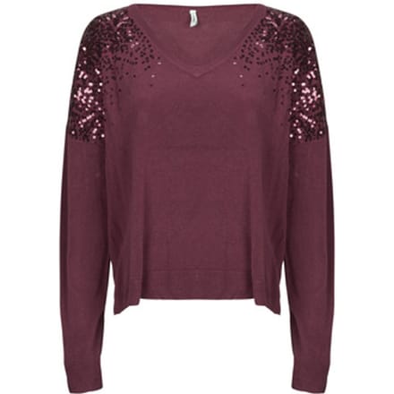 ONLY - ONLSTARRY LS SEQUIN BOXY V-NECK KNT - Dames - Gebreide truien