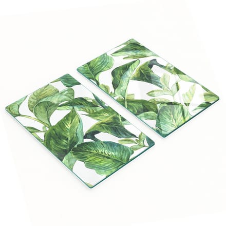 Multifunctionele decoratieve keukenplanken van gehard glas in de vorm van bladeren, 2x30x52 cm