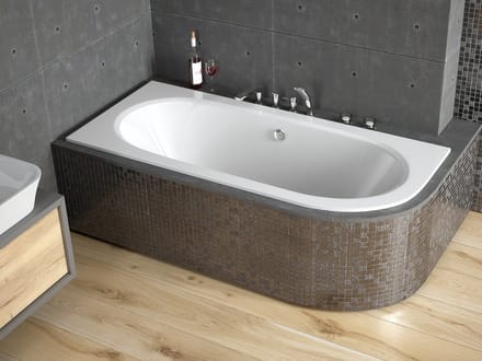 Badland AVITA SLIM hoekbad 170 x 75 cm links wit zonder zijpaneel