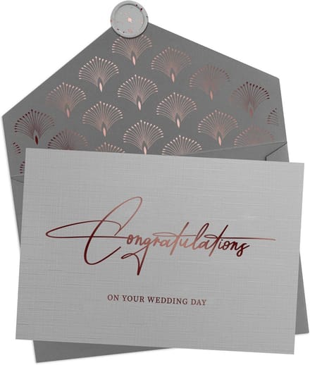 Gefeliciteerd Trouwkaart Luxe Set met Premium Envelop en Waszegel
