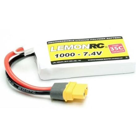 LemonRC LiPo accupack 7.4 V 1000 mAh Aantal cellen: 2 35 C Softcase XT60