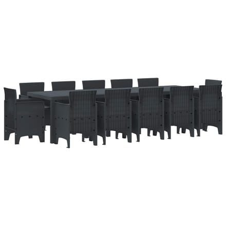 vidaXL - Tuin - Eettafel - Set - 13 - st - Antraciet - Kunststof
