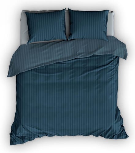 Dekbedovertrek SATIN D'OR satijnstreep teal 100% Katoen Satijn Dekbedovertrek 140x200/220 + 1 sloop
