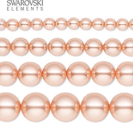 Swarovski Elements, 50 stuks Swarovski Parels, 8mm (40cm), rose peach, 5810