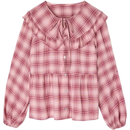 Vrouwelijke blouse met kraag en ruitjes Silbon