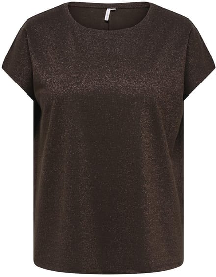 ONLY CARMAKOMA - CARMOSTER GLITTER S/S TOP JRS NOOS Dames Top