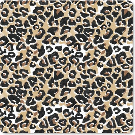 Muismat 20x20 cm - Mousepad Dierenprint - Panter - Bruin - Waterverf - Muismatten