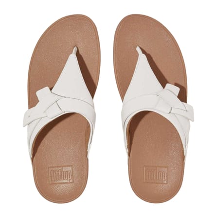Fit Flop Dames Lulu Geknoopte Leren Sandalen (Wit)