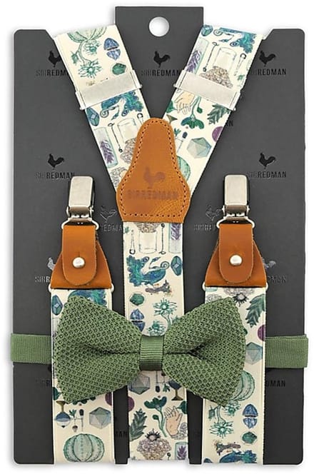 Sir Redman - Bretels met strik - bretels combi pack Vintage Science Soiree - ecru / groen / blauw