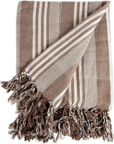 Multifunctionele sjaal Strepen Beige Wit (205 x 235 cm)