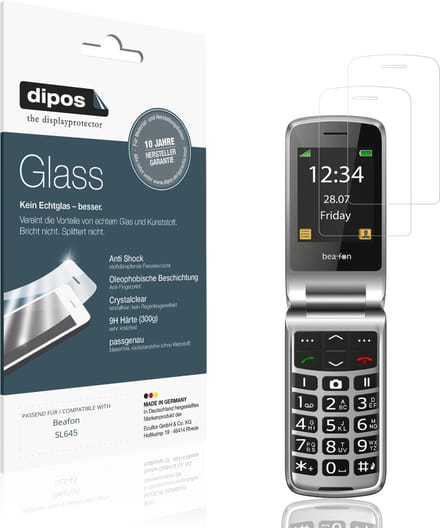 dipos – 2x Pantserfolie geschikt voor Beafon SL645 | 9H Screenprotector