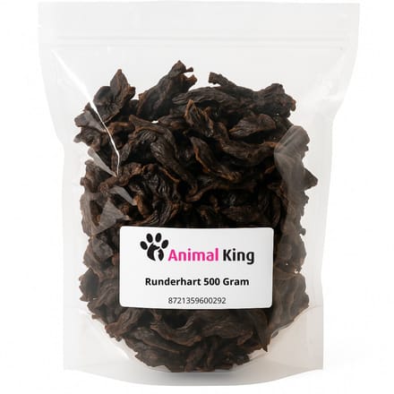 Animalking Runderhart Hond - Natuurlijke Hondensnacks Gedroogd - Hondensnacks Training - 500 Gram