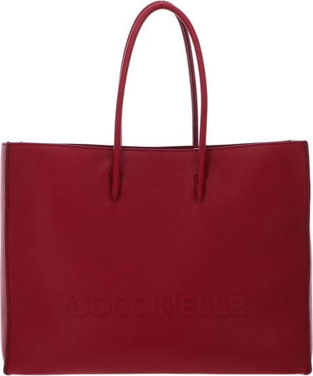 COCCINELLE Leren Schoudertas Maxi Log Handbag Grained Leather Sangria (rood)paars