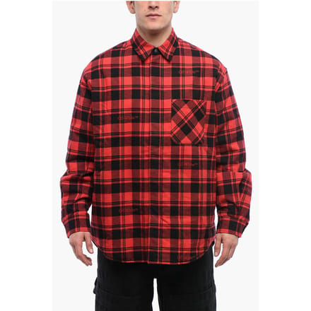 Geruit gevoerd flanellen overshirt in rood