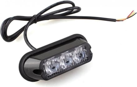 Bumper flitser wit - 3 LED - 9W - R10/R65