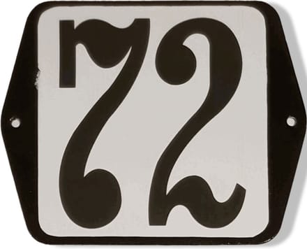 Huisnummer standaard nummer 72