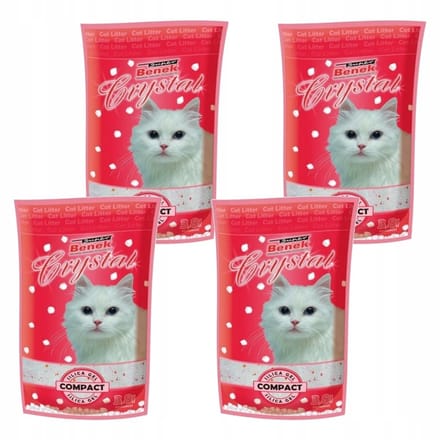 Super Benek Crystal - Kattenbakvulling - 4x3,8 l - Compact - Sterrenstof