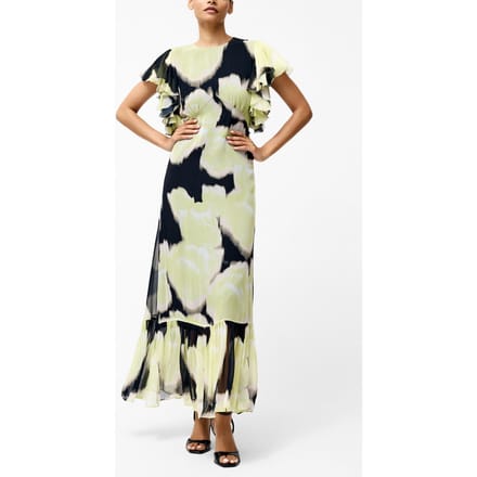 French Connection Natalie Emina Chiffon Maxi Drs Light Lime Green Mul Größe: 8 | Maxikleider Outlet | Damen | Grün