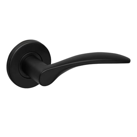 Lavuzo Lodini deurkrukset - deurklink - rond rozet - zwart - set 2
