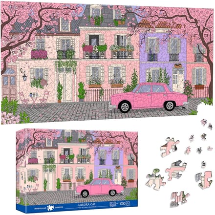 Dailygoods - Puzzel van 1000 Stukjes - Prachtige Straatscène met Speciale Vorm