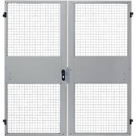 Dubbele vleugeldeuren, voor gaas-scheidingswandsysteem, B 2000 x H 2070 mm, lichtzilver