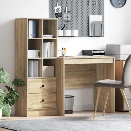 vidaXL - Bureau - Sonoma - Eik - 125,5 - x - 50 - x - 127 - cm - 2 - st