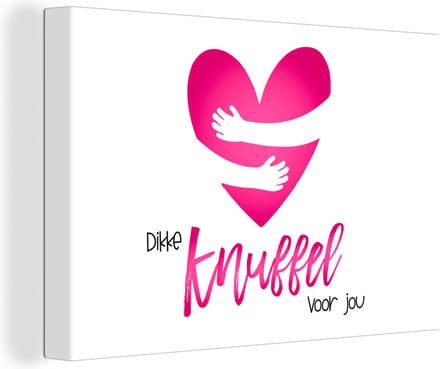 Canvas Schilderij Beterschap - Quotes - Knuffel - 30x20 cm - Wanddecoratie